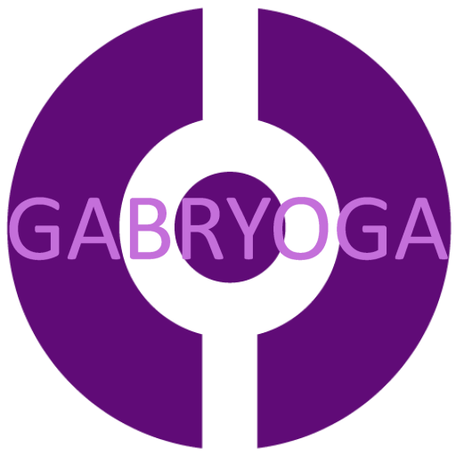 Logo featuring a circular design in purple with stylized text 'GABRYOGA' in the center.